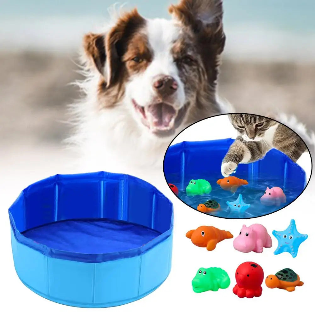 Foldable Bath Swimming Pool with Cat Toys0