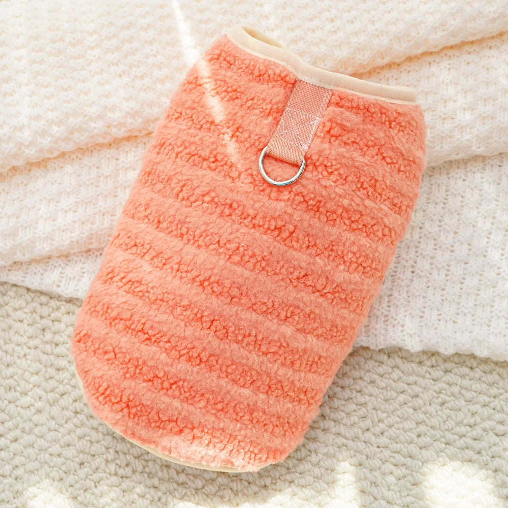 Dog Fleece Vest Warm Sweatshirt Puppy Pullover Coat with Leash D Ring, Dachshund Yorkie Sweaters