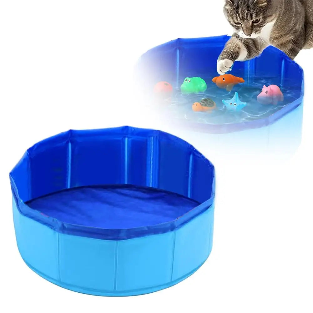 Foldable Bath Swimming Pool with Cat Toys0
