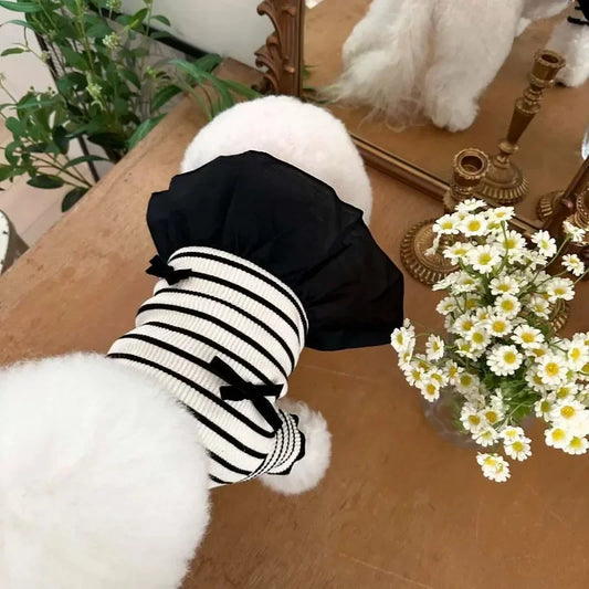 Short Sleeve Striped Puppy Vest Pet Skirt