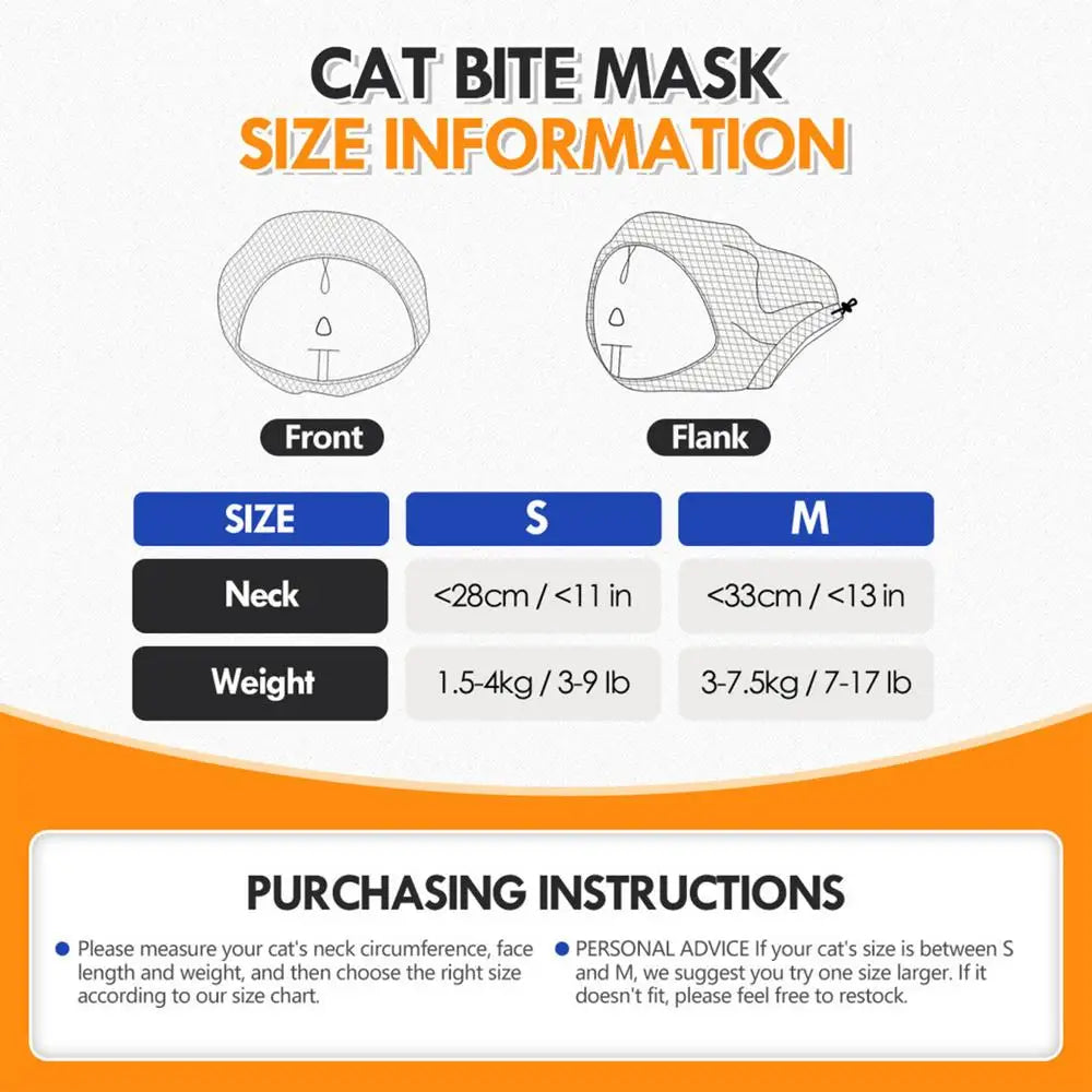 Cat Anti Bite Muzzles Breathable Travel Tools