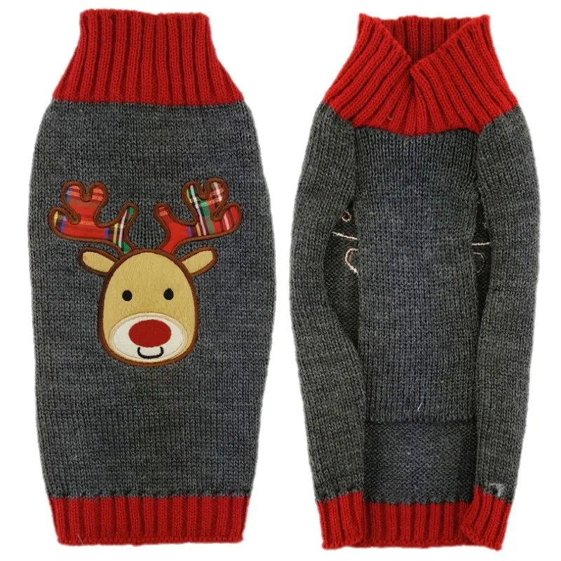 Winter Pet Sweaters for Small/Medium Dogs, Christmas Cute Print Puppy Turtleneck, Soft Warm Cat Sweater