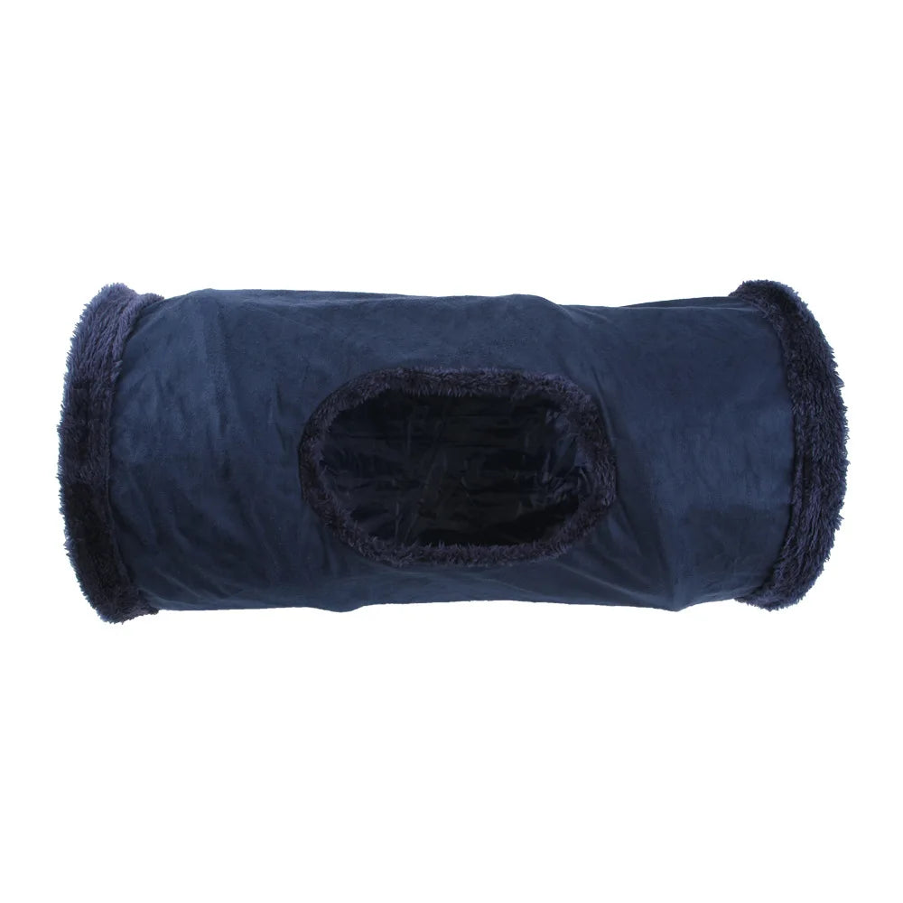 Collapsible Cat Winter Suede Tunnel for Puppy Play Chase Hide