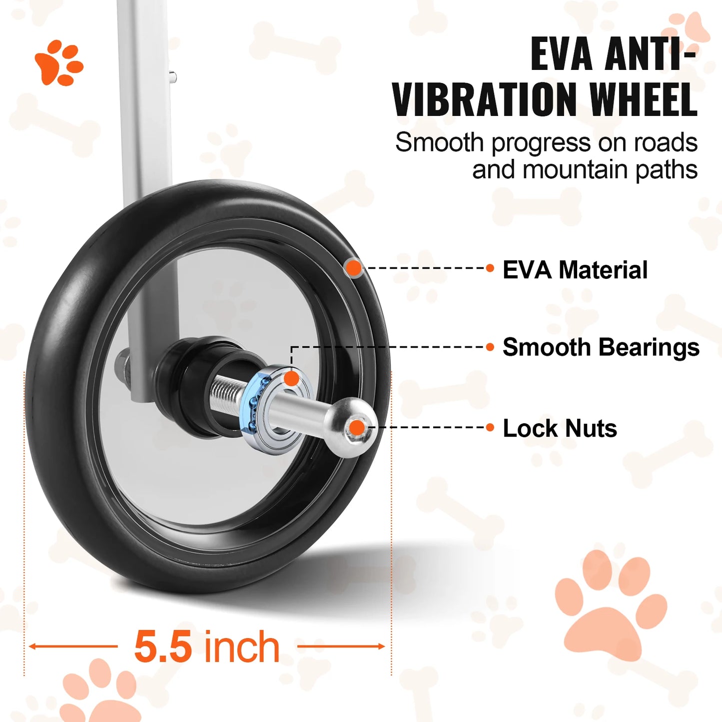 SucceBuy 2 Wheels Dog Wheelchair for Back Legs