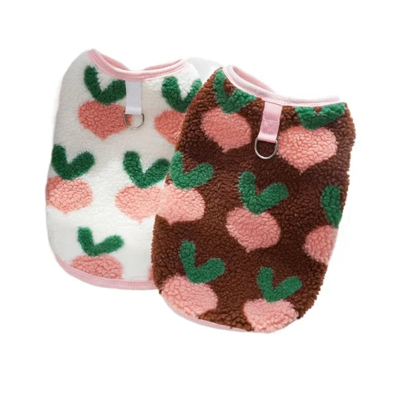 Dog Fleece Vest Warm Sweatshirt Puppy Pullover Coat with Leash D Ring, Dachshund Yorkie Sweaters