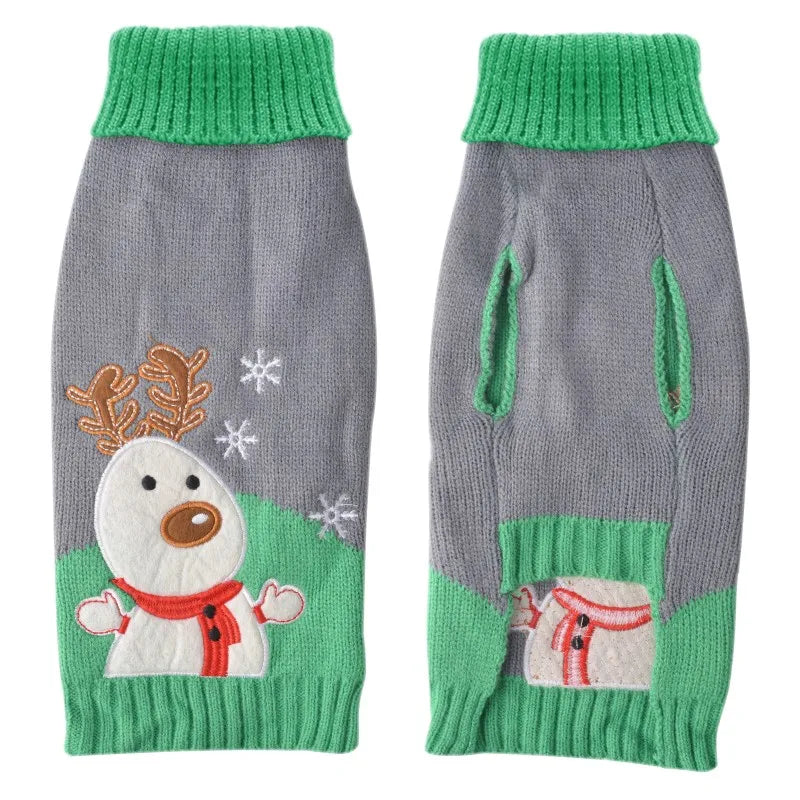 Winter Pet Sweaters for Small/Medium Dogs, Christmas Cute Print Puppy Turtleneck, Soft Warm Cat Sweater