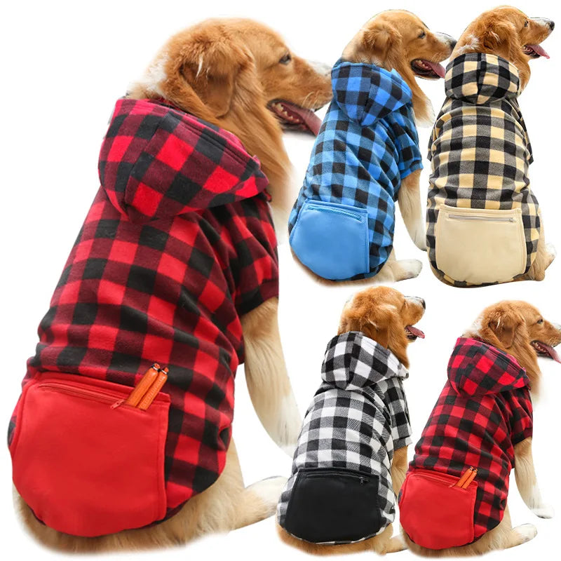 Winter Coat, Plaid Jacket, Reversible Vest Cold Weather Dog Clothes