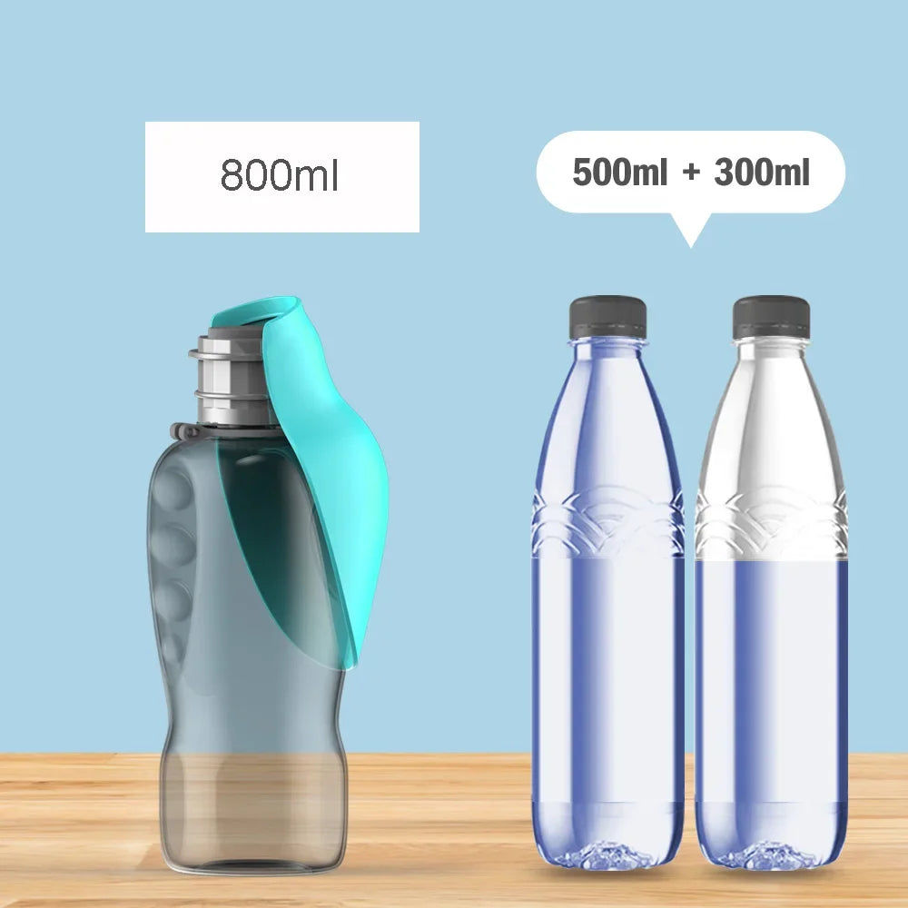 800ml Protable Pet Dog Water Bottle Leakproof Puppy Drinking Bowl