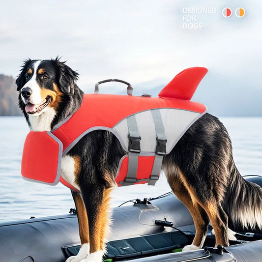 New Pet Swimming Life Jacket Shark Fin Shape, Safety Vest for Dog in Summer Adjustable in Pool or Surfing