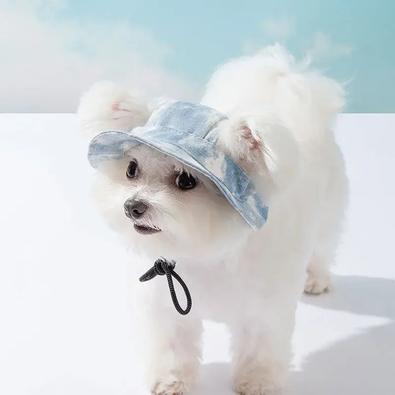Dogs Bucket Hat With Ear Holes Sunproof Baseball Cap
