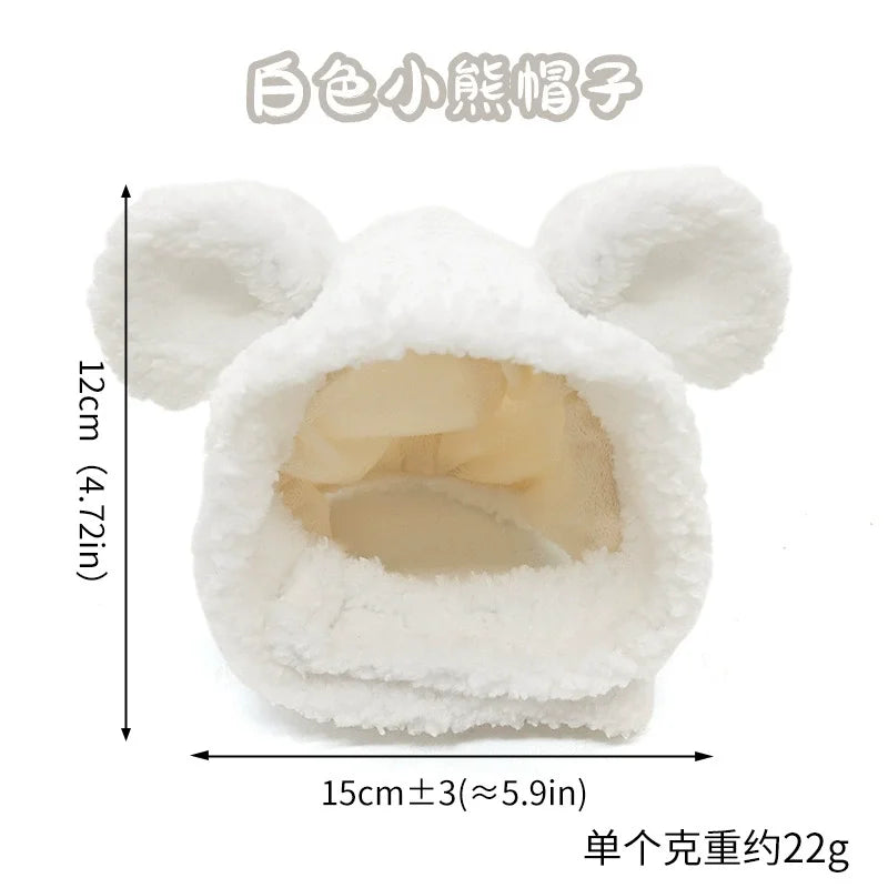 Funny Pet Headband Plush Yarn Cat Dog Cap Panda Pig Pet Warm Pet Hat Chick