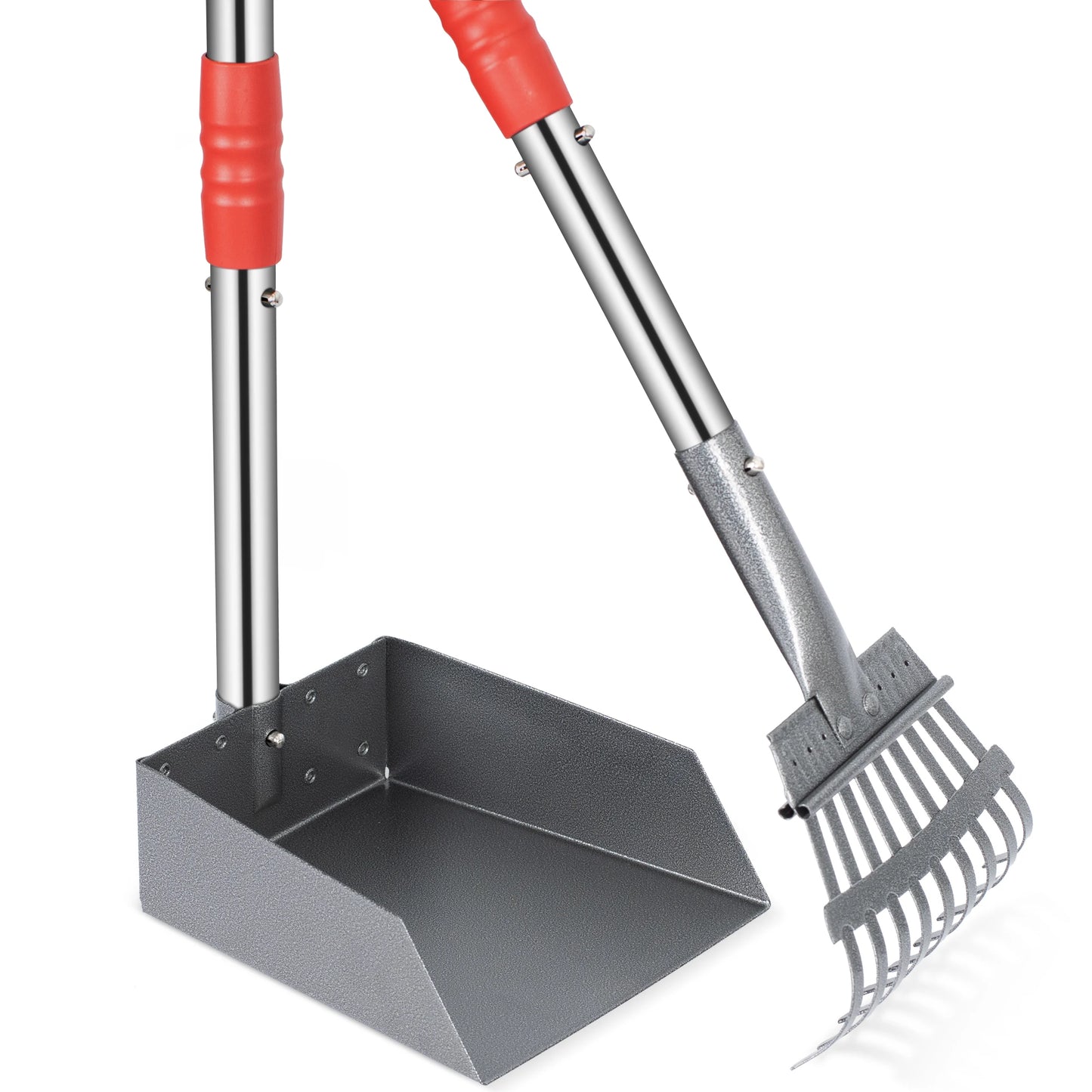 Dog Pooper Scooper, Poop Tray and Rake Set,