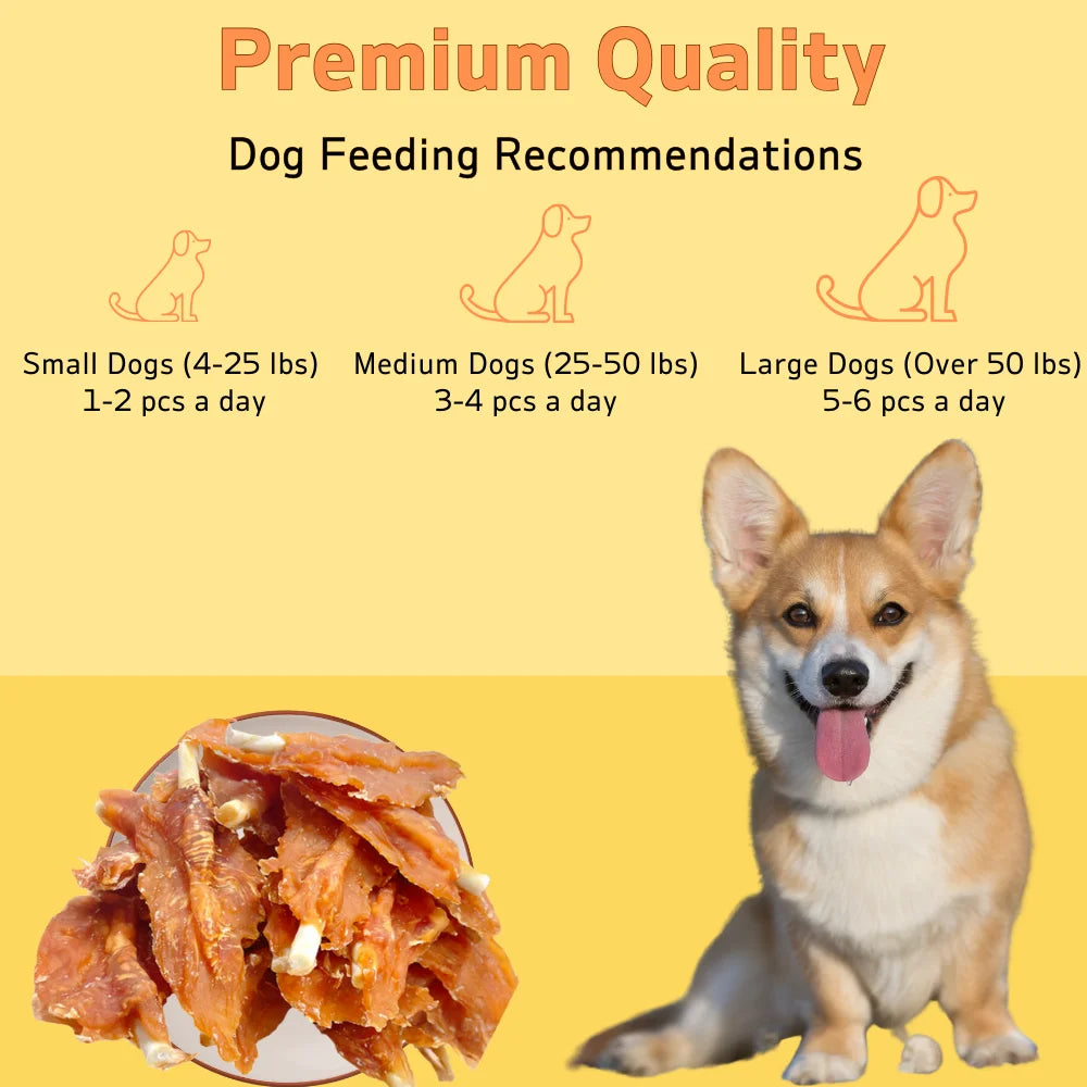 7.05oz/14.11oz Rawhide Chicken Breast All Natural Ingredients, Treats, Healthy, Easily Digestible