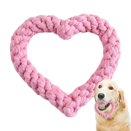 Small Cotton Rope Heart Shaped Chew Toy