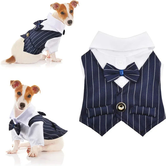 Dog Shirt Tuxedo w/ Bow Tie