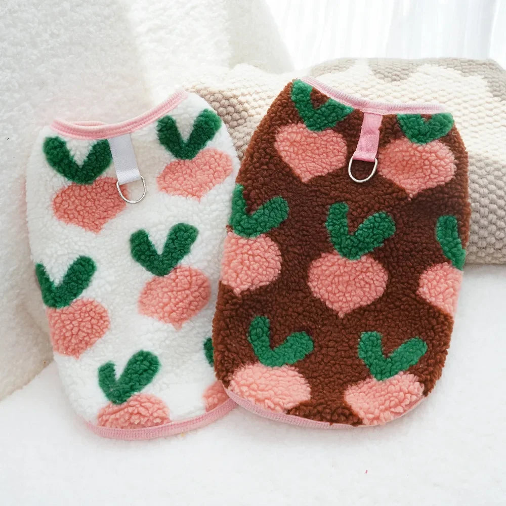 Dog Fleece Vest Warm Sweatshirt Puppy Pullover Coat with Leash D Ring, Dachshund Yorkie Sweaters