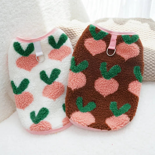 Dog Fleece Vest Warm Sweatshirt Puppy Pullover Coat with Leash D Ring, Dachshund Yorkie Sweaters