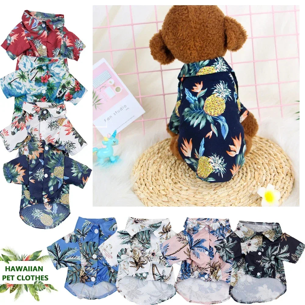 Hawaiian Style Dog T-Shirts