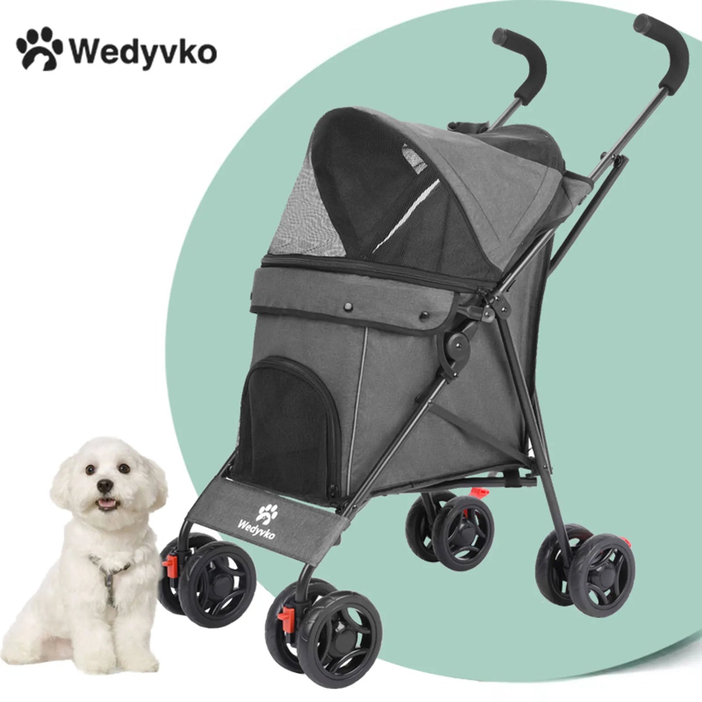 Outdoor Cat Dog Travel Breathable Pet Stroller