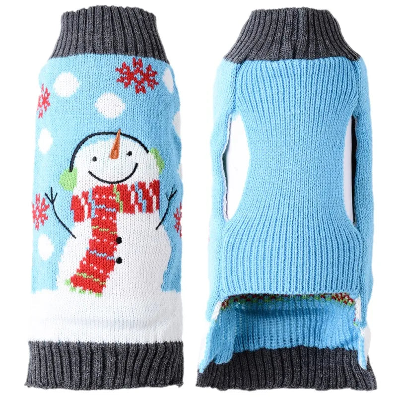 Winter Pet Sweaters for Small/Medium Dogs, Christmas Cute Print Puppy Turtleneck, Soft Warm Cat Sweater