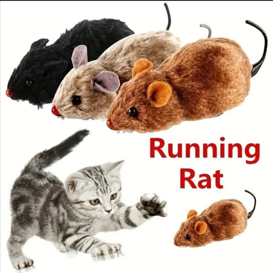 Funny Lifelike Plush Mouse Running Toy for Cats/Dogs