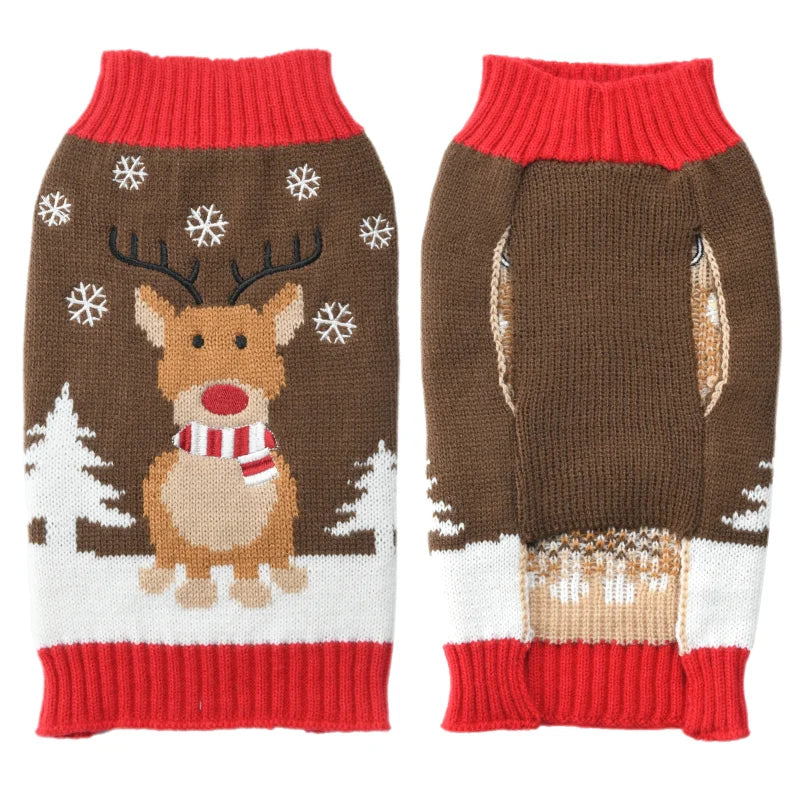 Winter Pet Sweaters for Small/Medium Dogs, Christmas Cute Print Puppy Turtleneck, Soft Warm Cat Sweater