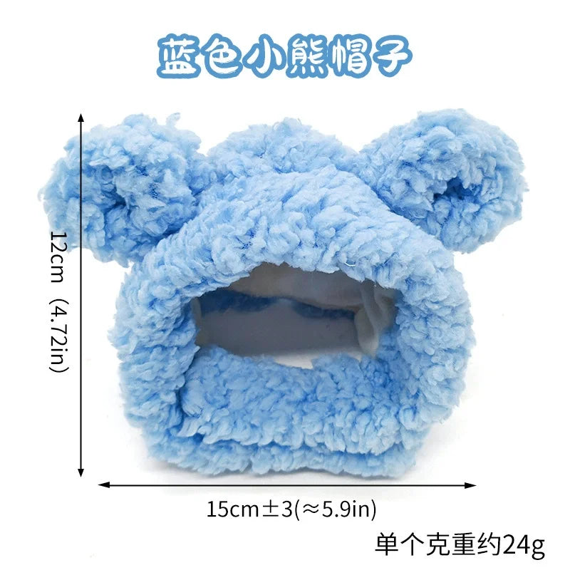 Funny Pet Headband Plush Yarn Cat Dog Cap Panda Pig Pet Warm Pet Hat Chick