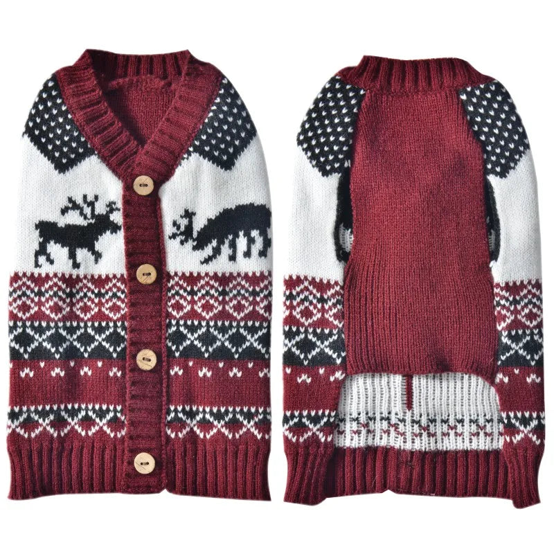 Winter Pet Sweaters for Small/Medium Dogs, Christmas Cute Print Puppy Turtleneck, Soft Warm Cat Sweater