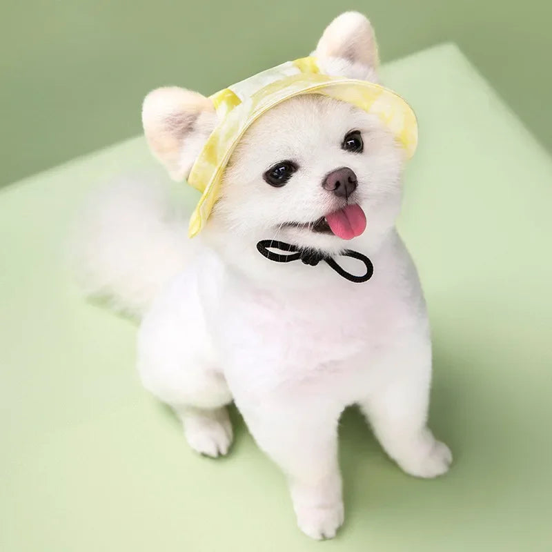 Dogs Bucket Hat With Ear Holes Sunproof Baseball Cap