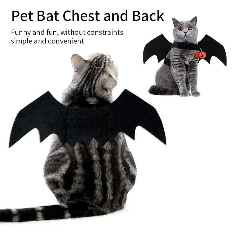 Halloween Cute Pet Dog Cat Black Bat Wings Harness Costume