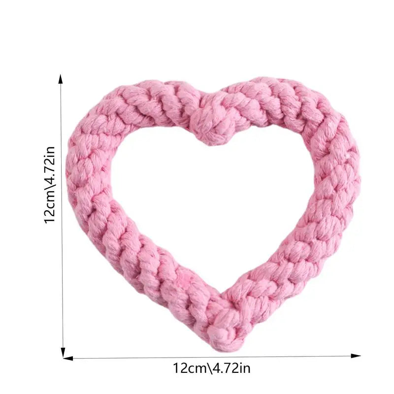 Small Cotton Rope Heart Shaped Chew Toy