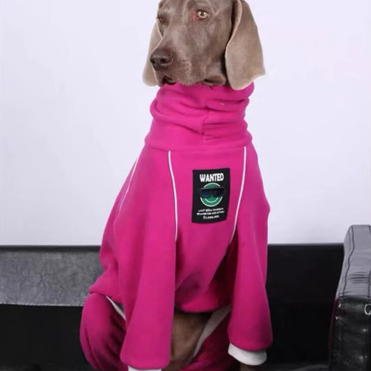 Fashion Italian Greyhound Rose Pink Stretch Soft Fleece Whippet 4-legged Clothes