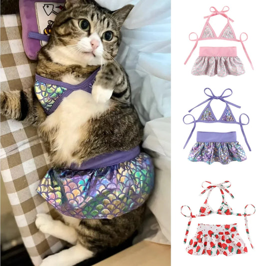 Cute Dog Cat Summer Bikini Swim Suits