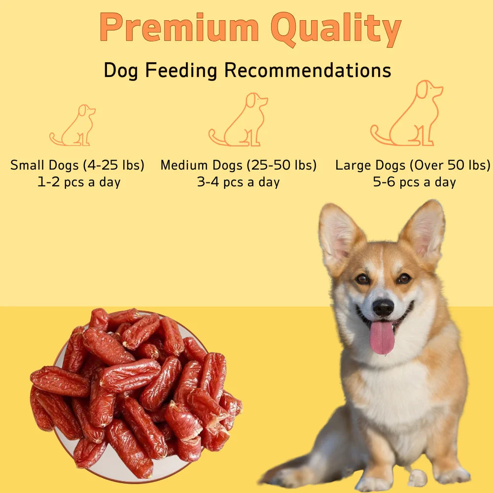 7.05oz/14.11oz Beef Sausage, All Natural Ingredients,Dog Treats