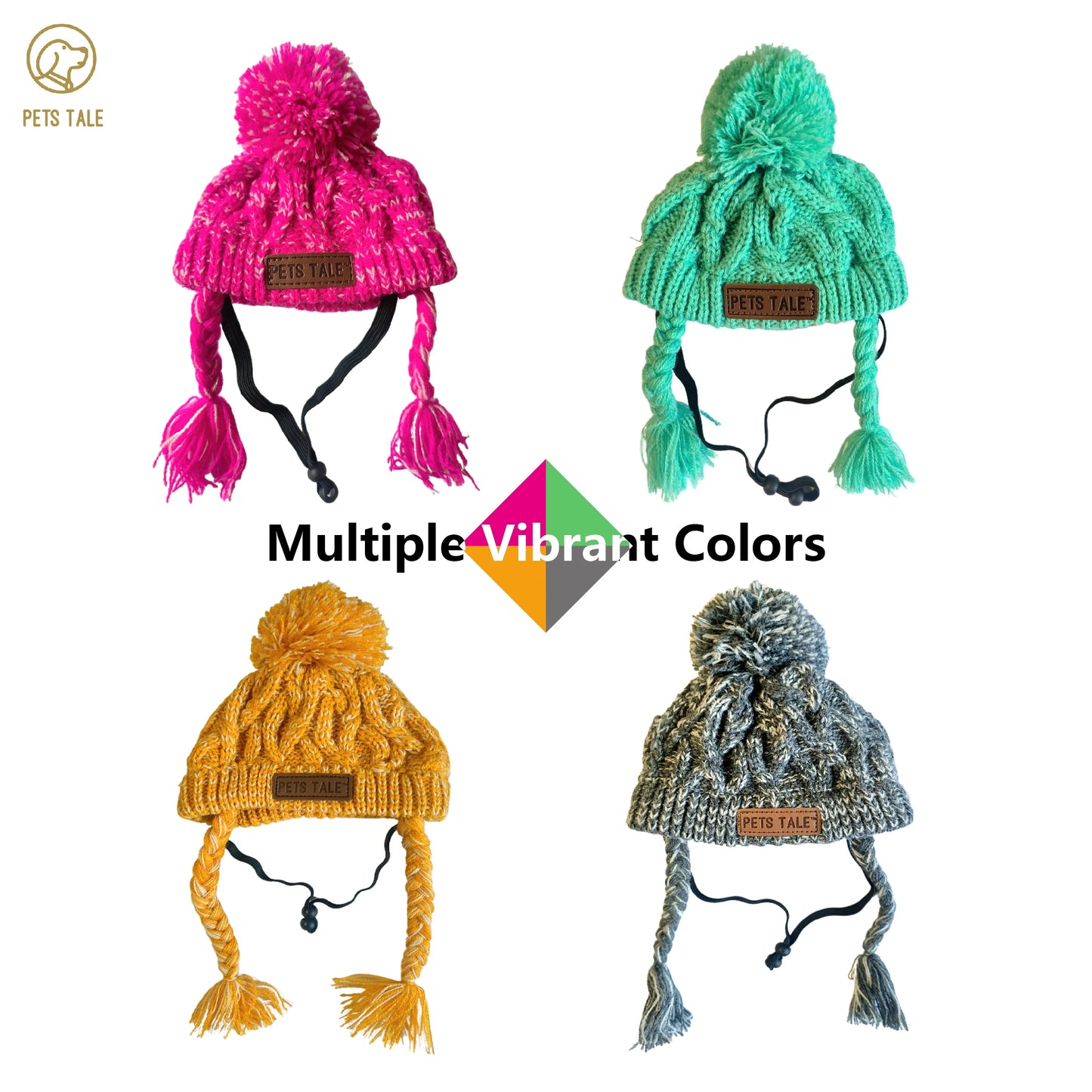 Winter Soft,  Warm Knitted, Windproof Knitting Dog Hat