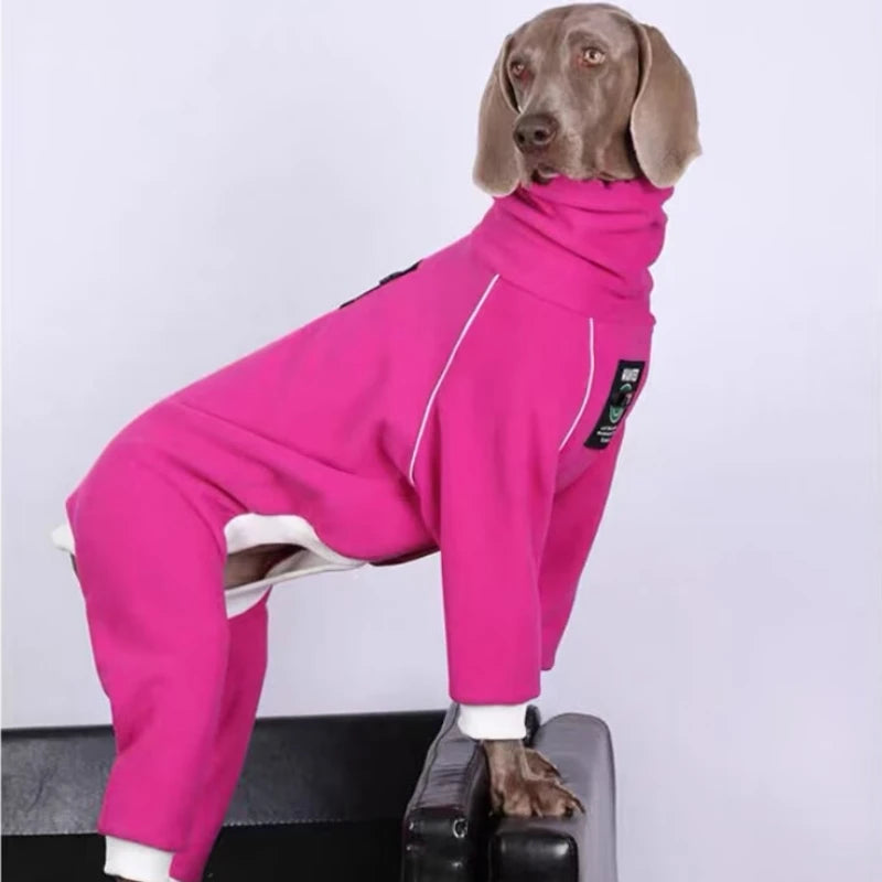 Fashion Italian Greyhound Rose Pink Stretch Soft Fleece Whippet 4-legged Clothes